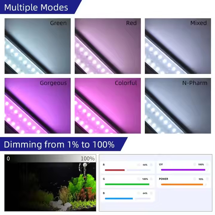 إضاءة حوض السمك WEEK AQUA سلسل - مراجعة Planted Aquarium Aquascape وسعره