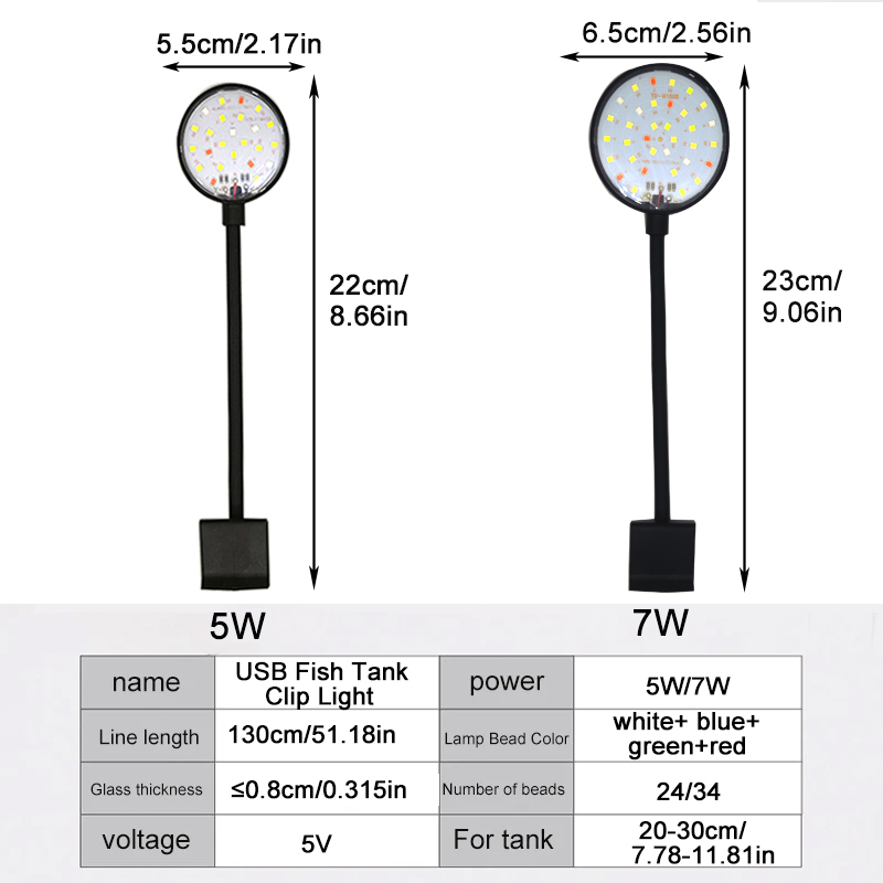 USB حوض السمك LED مصباح خزان ا - مراجعة Led Planted Tank Light وسعره