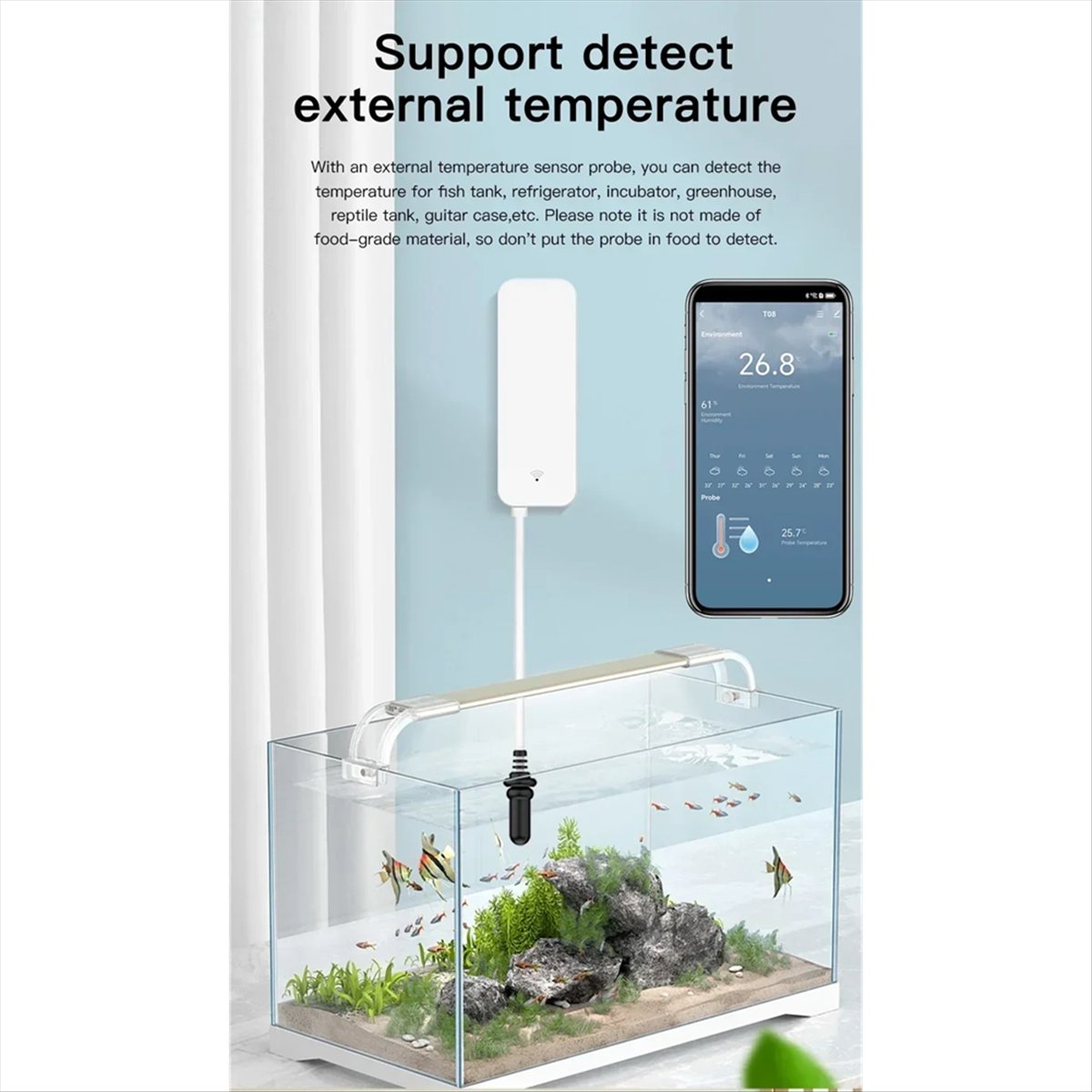 جهاز استشعار درجة الحرارة والر - مراجعة Planted Aquarium Temperature وسعره