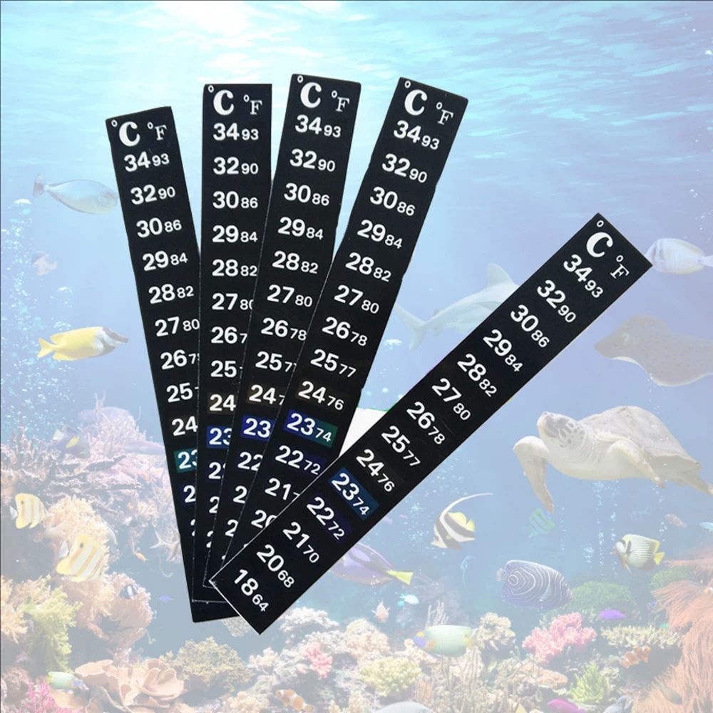 5 قطع/10 قطع ملصق مقياس حرارة  - مراجعة Planted Aquarium Temperature وسعره