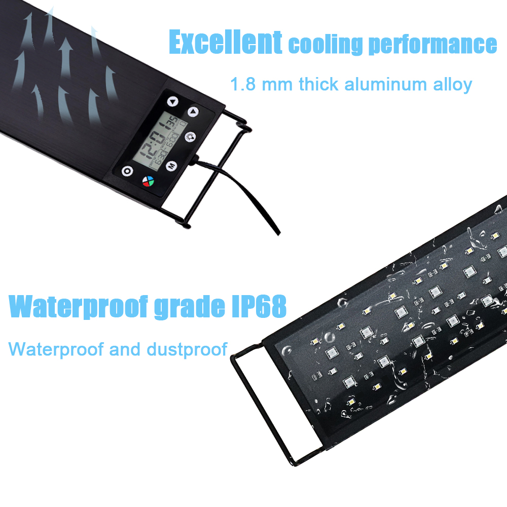 إضاءة LED لحوض السمك بطول 30-6 - مراجعة Aquarium Plant Growth Light وسعره