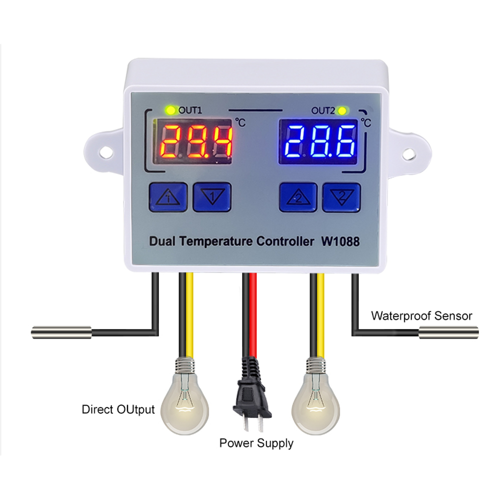 W1088 المزدوج LED مستشعر درجة  - مراجعة Planted Aquarium Temperature وسعره